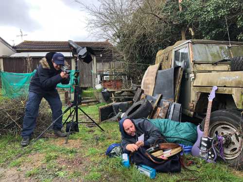 Campsite sleeping rough shot