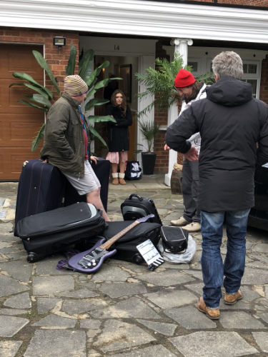 Rehearsal by palm trees